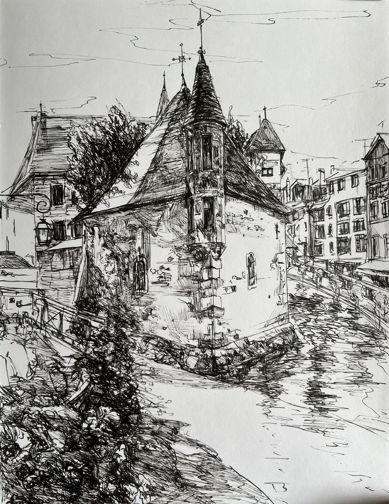 European Canal Sketch
